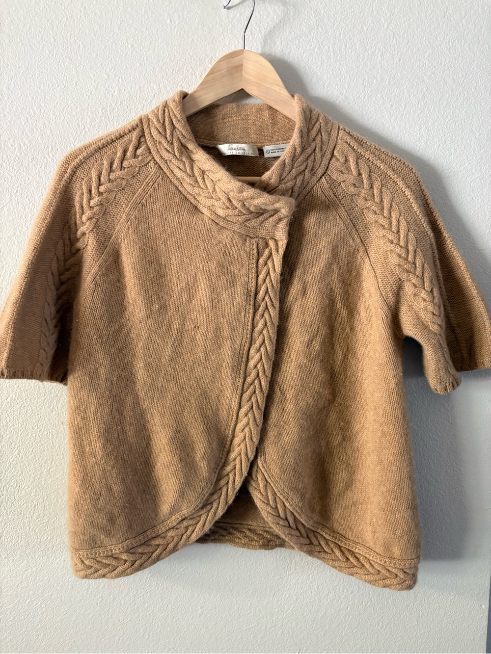Quiet Luxury Boho Cashmere Cable Knit Wrap Cardigan Neiman Marcus S